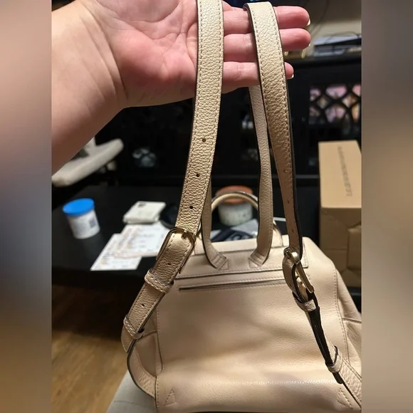 Tory Burch Cream Pebbled Leather Backpack with Tassels - Picture 3 of 4